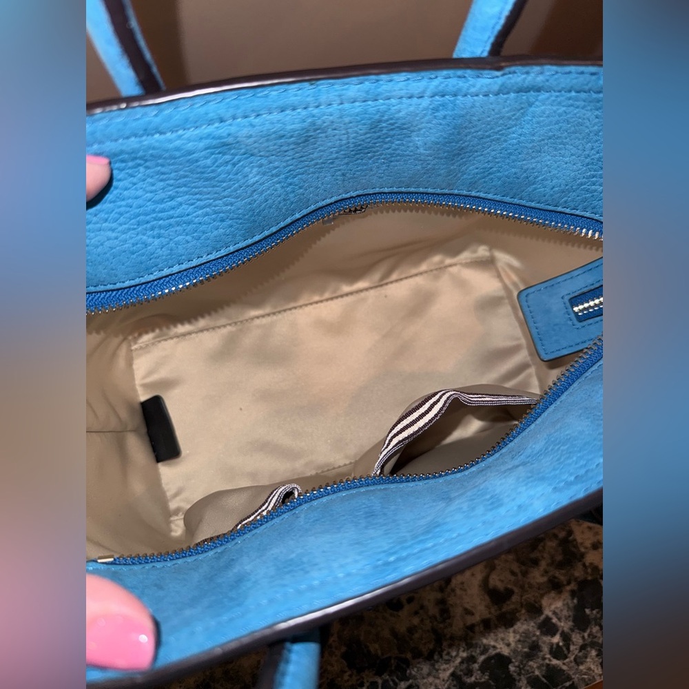 Henri Bendel Nubuck Teal Satchel - Luxe Edition 💎RARE💎 - Picture 11 of 13
